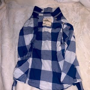 Hollister Flannel Blue and White